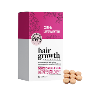 LIFEWORTH vitamine per la crescita dei capelli compresse complesse capsule con biotina collagene Saw Palmetto - Product Image 1