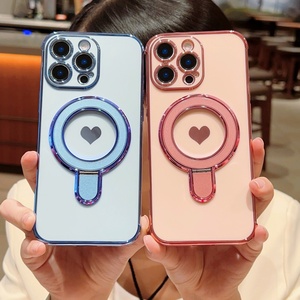 <span class=keywords><strong>เคส</strong></span>โทรศัพท์รูปหัวใจเคลือบไฟฟ้าแบบขายส่ง พร้อมขาตั้งแม่เหล็กสำหรับ iPhone 17 <span class=keywords><strong>Pro</strong></span> Max 16 15 Plus <span class=keywords><strong>14</strong></span> <span class=keywords><strong>13</strong></span> 11 <span class=keywords><strong>เคส</strong></span> TPU - Product Image 3