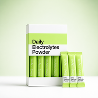 Hegdavt Poudre d'électrolytes de qualité alimentaire naturelle, saveur personnalisée, sachets pour l'hydratation quotidienne et les boissons sportives, 10g de protéines, prix usine
