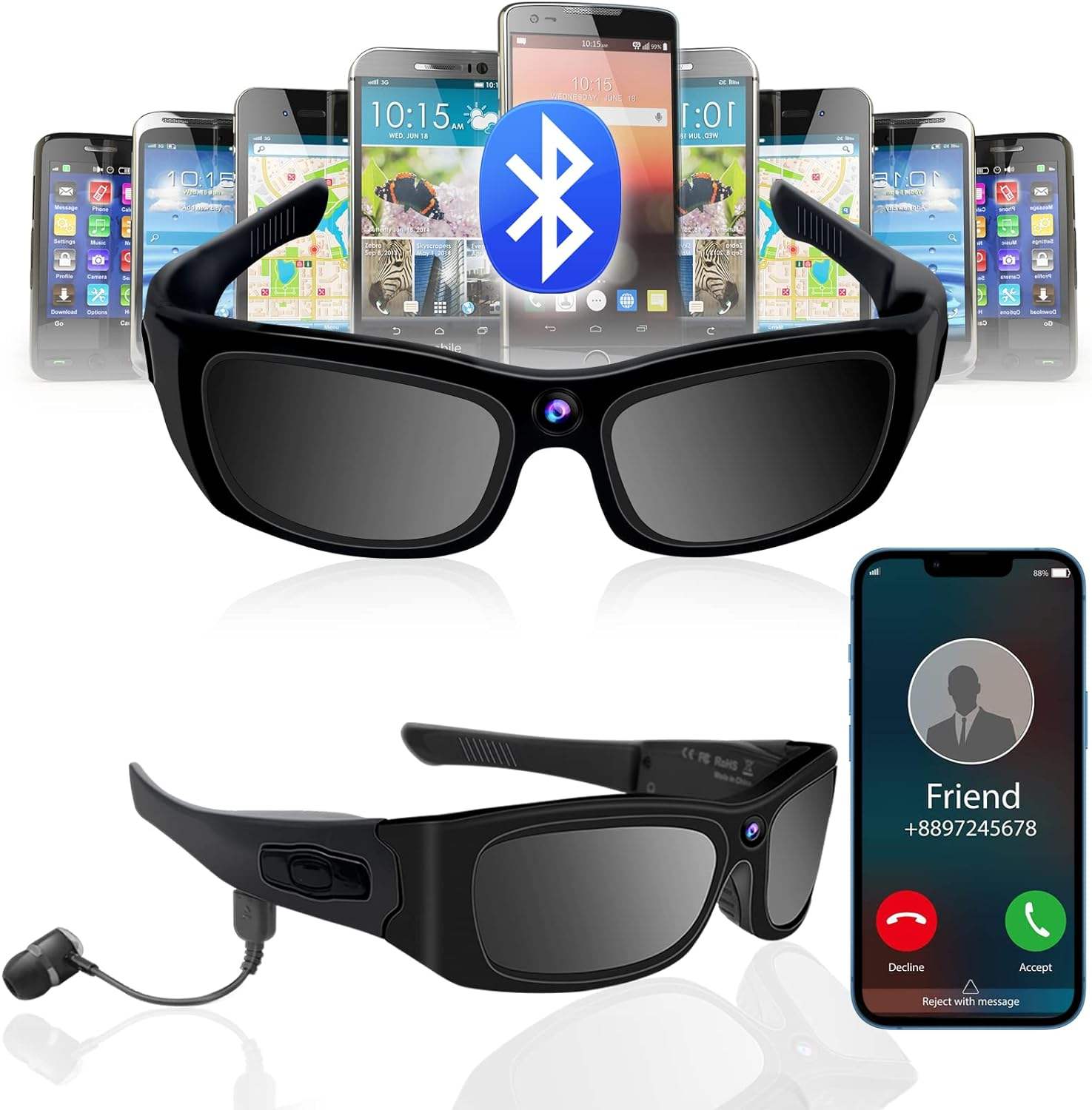 Camera Mp3 Sunglasses With Bluetooth Bluetooth MP3 Sunglasses With