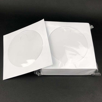 Lengan kertas CD Game 8CM 12CM, lengan kertas DVD datar warna putih, lengan kertas jendela untuk cakram
