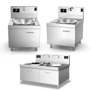 Fogão wok industrial de alta potência, 8 10 12 15kw, grande faixa de 220 380V, 8000 6000W, ideal para sala de jantar, ideal para uso em cantina