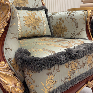 Sillón Clásico Francés Bergere con Flecos, Borlas y Tapicería Floral, Tallado y Dorado, <span class=keywords><strong>para</strong></span> Salón, Sala de Lectura o Boudoir - Product Image 3