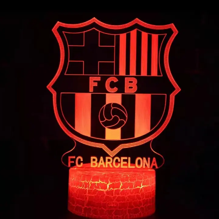 Dünya futbol 3 renk led gece lambası Messi Ronaldo Barcelona gerçek Madrid futbol taraftarları gece lambası hatıra