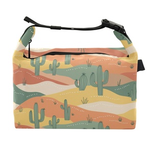 Bolsa de almuerzo con diseño de cactus del desierto, personalizada, tropical, de Hawái, con aislamiento térmico, para pícnic escolar al aire libre - Product Image 1