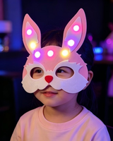 Masques lumineux en feutre pour Halloween avec LED intégrées, parfaits pour les fêtes, Noël et Pâques