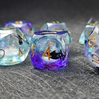 Lot de 7 dés en résine multi-faces, personnalisables avec votre marque, idéaux pour les jeux de rôle de table DND