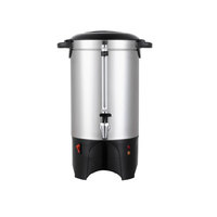 Cafetière commerciale 20L, urne de chaudière à café à double paroi avec ETL, 100 tasses de café électriques en acier inoxydable