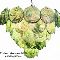Lustre moderne en verre vert de designer italien, design en écailles de poisson 3D, lampe suspendue de luxe, Art Déco, salon