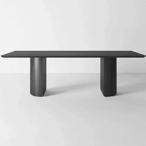 <span class=keywords><strong>Table</strong></span> et chaises de salle à manger rondes en bois <span class=keywords><strong>massif</strong></span> de luxe de <span class=keywords><strong>haute</strong></span> qualité en <span class=keywords><strong>chêne</strong></span> noir - Product Image 6