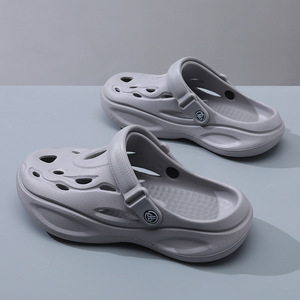 Men's <b>Clogs</b> Thick Sole EVA Outsole 3.5cm Heel Height Increasing Closed Toe Non Slip Summer Wear - Product Image 4