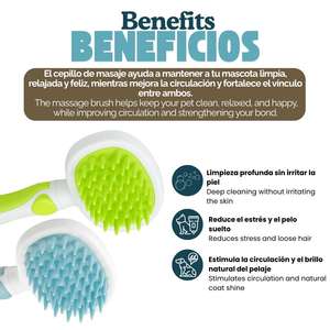 Pettine massaggiante in morbido silicone per cani e gatti, rosa, blu, verde, grigio, 19,5 cm x 9,2 cm - Product Image 6