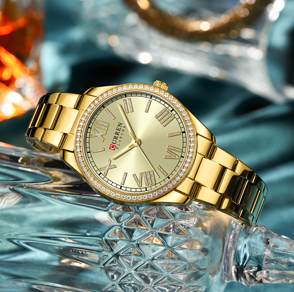 CURREN – montres de luxe pour femmes, montre-bracelet à Quartz et diamant pour dames et filles, mode, étanche, horloge