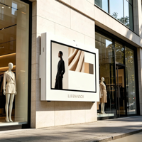 Kiosque numérique LCD mural extérieur de 43 pouces, affichage numérique 2K/4K vertical/horizontal, verre trempé anti-reflet pour café