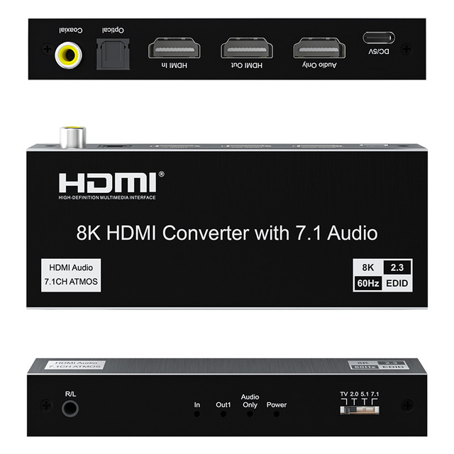 SOFLY 8K HDMI to HDMI Audio Converter 8K HDMI converter With 7.1 Audio