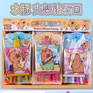 Sanrio Diamond <b>Painting</b> Kit With Stand <b>For</b> Kids My Melody Kuromi Cinnamoroll 18Pcs Rectangle <b>Frame</b> DIY Craft - Product Image 2