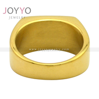 Vergoldeter Siegelring Massiver Edelstahl Blank Herren ring Kunden spezifischer Logo-Gravur schmuck
