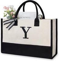 Sac fourre-tout en toile personnalisé avec lettres, en stock, sac à main en toile enduite pour femme, sac à bandoulière – Vente en gros directe usine
