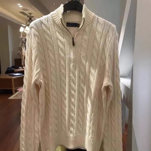 Suéter de Punto Coreano con Cuello Alto y Media Cremallera, con Código QR Escaneable para Logotipo Bordado, para Hombre y <span class=keywords><strong>Mujer</strong></span>, Invierno - Product Image 1