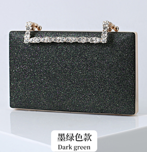 Borsa a Tracolla Luccicante da <span class=keywords><strong>Donna</strong></span>, <span class=keywords><strong>Pochette</strong></span> Elegante per Feste e Banchetti, Borse da Sera in Pelle Sintetica con Gioielli di Diamanti - Product Image 2
