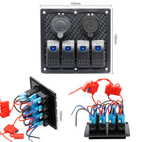 12V 24V étanche lumière LED bouton poussoir bascule 4 Gang interrupteur à bascule électrique prise de panneau pour voiture bateau et contrôle marin