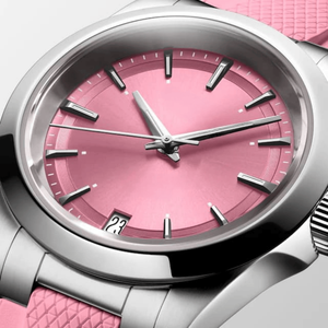 Montre mécanique automatique pour femmes avec index en forme de bâtonnets, bracelet en caoutchouc, affichage de la date, verre saphir, Longinesing - Product Image 4