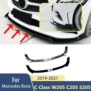 อุปกรณ์ตกแต่งลิ้นกันชนหน้าสำหรับรถยนต์เมอร์เซเดสเบนซ์ C-Class W205 C205 S205 AMG ปี 2019 2020 2021 ชุดแต่งดิฟฟิวเซอร์ภายนอกรถยนต์ - Product Image 1