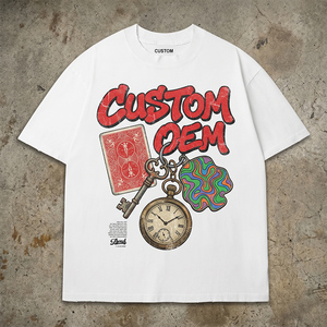 Camiseta Oversize de Algodón 100% de 260 GSM con Lavado Ácido, Estampado Digital, Corte Holgado, Hombros Caídos, Estilo Urbano Vintage, OEM Personalizada - Product Image 1
