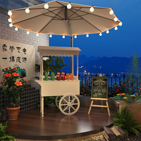 Chariot de Présentation Pliable en Bois, Métal Doré et PVC, avec Roues, pour Fleurs et Bonbons, Vente en Gros, Idéal pour Décoration de Fêtes
