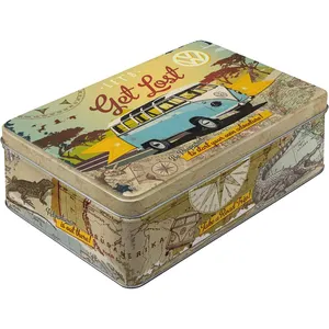 Tarro de hojalata rectangular personalizado caja de hojalata vintage de metal
