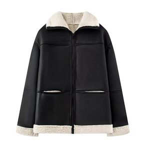 Chaqueta Versátil de Cachemira con Cierre, Transpirable, de Manga Larga y Solapa para Mujer, Otoño, TP15 - Product Image 1