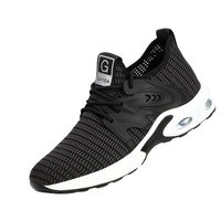 Chaussures de sécurité pour hommes en tissu respirant, avec embout en acier anti-écrasement, anti-perforation, absorption des chocs, résistantes à l'usure, confortables, baskets industrielles