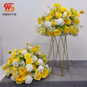 SMOOTH Wedding <b>Artificial</b> Mixed Yellow Flower Ball Classic Style Venue Stage Decoration Flower Ball for Events - Product Image 1