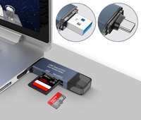 Lector de tarjetas USB 3,0 de alta velocidad con logotipo personalizado Multi-en-One Dual Disk Character OTG para regalos promocionales Lector de tarjetas Micro SD TF