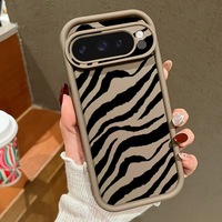 Coque de téléphone souple antichoc en TPU avec design animalier noir minimaliste peint à la bombe pour Google Pixel 8 et 8A