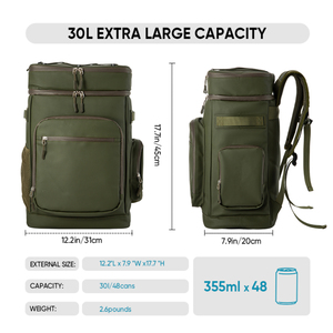 Sac à dos isotherme Everich - Sac à <span class=keywords><strong>déjeuner</strong></span> isotherme souple à double couche de 30 L pour le camping, la plage, la randonnée et les courses - Product Image 2