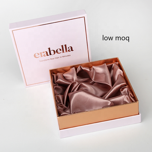 Pink Wigs Bundles Luxury Custom Logo Paper Packaging Cardboard Gold Satin Lined Gift Hair Boxes