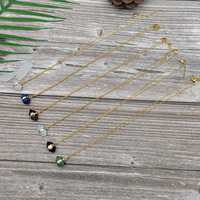 Kalung Liontin Batu Alam Lapis Emas 18K Anti Karat Tahan Air Grosir untuk Wanita
