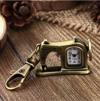 Jam Saku Kalung Vintage, Jam Saku Kuarsa Mesin Jahit, Jam Gantung Kecil N2605189