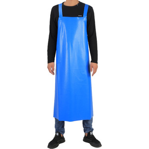 PVC Waterproof Oil Resistant Apron Solid Color Black Adult Work Protection Canteen Seafood Stone Handling Apron - Product Image 2