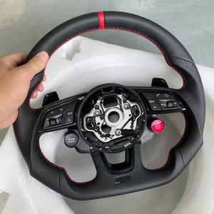 Volant sport RS entièrement en cuir avec bouton de démarrage compatible <span class=keywords><strong>Audi</strong></span> B8.5 S4 S5 RS5 RS6 <span class=keywords><strong>Q5</strong></span> Q7 A3 S3 A8 A1 A6 RS7 A7 A4 RS4 TT - Product Image 3