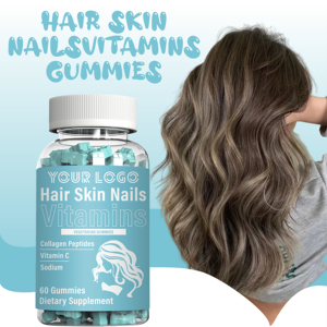 Gummies à la biotine OEM, production de produits de beauté, vitamines pour les cheveux, la peau et les ongles, gummies qui favorisent une croissance des cheveux plus rapide, des ongles plus forts, soin de la peau - Product Image 2