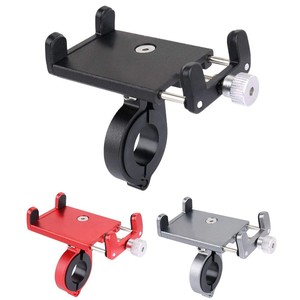 Soporte para teléfono de aleación de aluminio para bicicleta, bicicleta eléctrica, motocicleta, soporte para ciclismo, negro, titanio, rojo, azul, talla única - Product Image 1