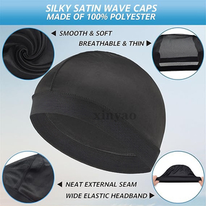 Casquette de cyclisme en tissu soyeux avec logo personnalisé pour les modèles 360, 540, 720 Waves – Durag doux et respirant, bonnet, couvre-chef, chapeau de sport d'extérieur - Product Image 4