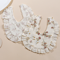 Bavoir en mousseline 100 % coton doux avec volant, absorbant, à bouton-pression, pour bébé garçon et fille, nouveau-né