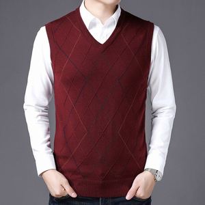 <span class=keywords><strong>Gilet</strong></span> invernale in maglia di <span class=keywords><strong>lana</strong></span> di nuovo stile maglione Pullover da <span class=keywords><strong>uomo</strong></span> Casual senza maniche senza maniche - Product Image 2