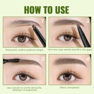 Conception imperméable élevée du <span class=keywords><strong>crayon</strong></span> à sourcils de colorant 2 In1 avec des ingrédients organiques de brosse - Product Image 4