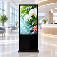 Kiosque LCD sur pied AIYOS pour intérieur avec écran tactile et assistant vocal IA en option pour concierges d'hôtel et services clients