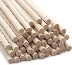 Wooden Dowel Rods 1" x 1"x 36" Unfinished Hardwood Sticks Wood for Crafts Wood Dowels