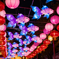 Lanternes chinoises en soie en forme de poisson, décoration pour le Nouvel An chinois, Noël, Thanksgiving, la Saint-Valentin, les festivals